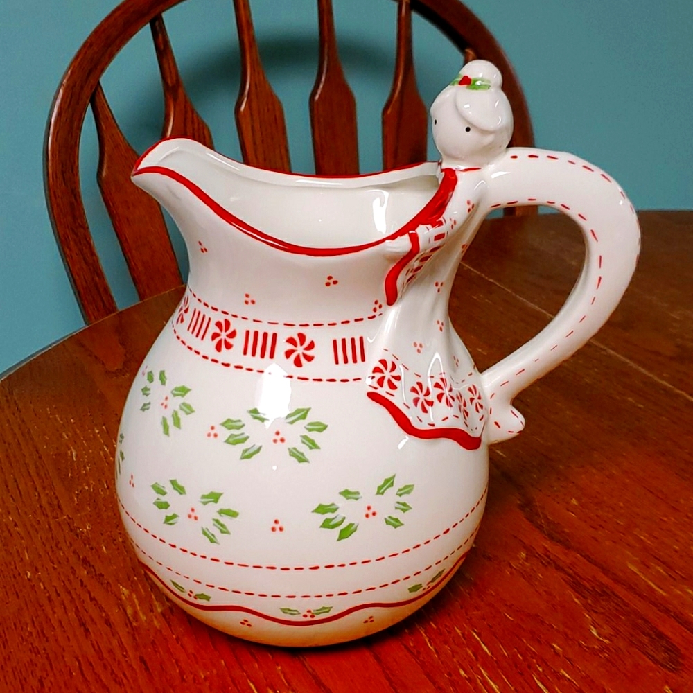 Temptations Holiday pitcher with Mrs. Claus